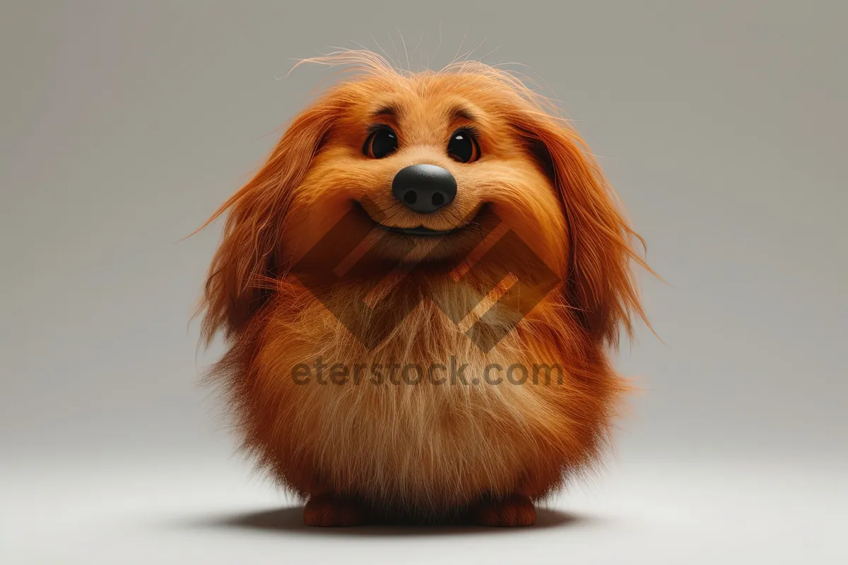 Picture of Adorable Brown Puppy Sitting in Studio Portrait