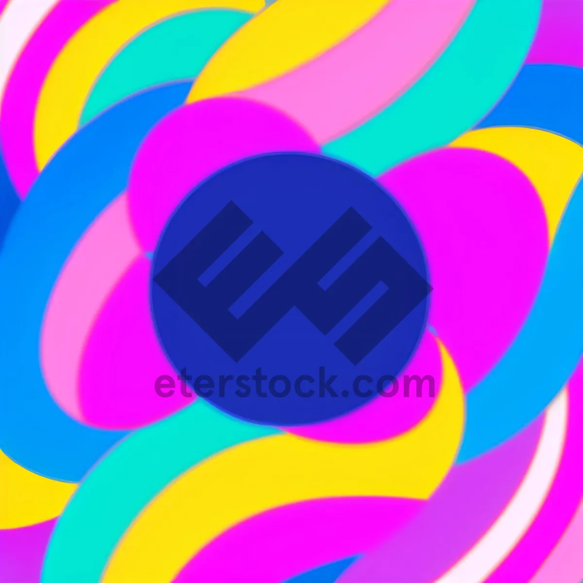 Picture of Colorful Modern Circular Artistic Pattern with Curved Lines