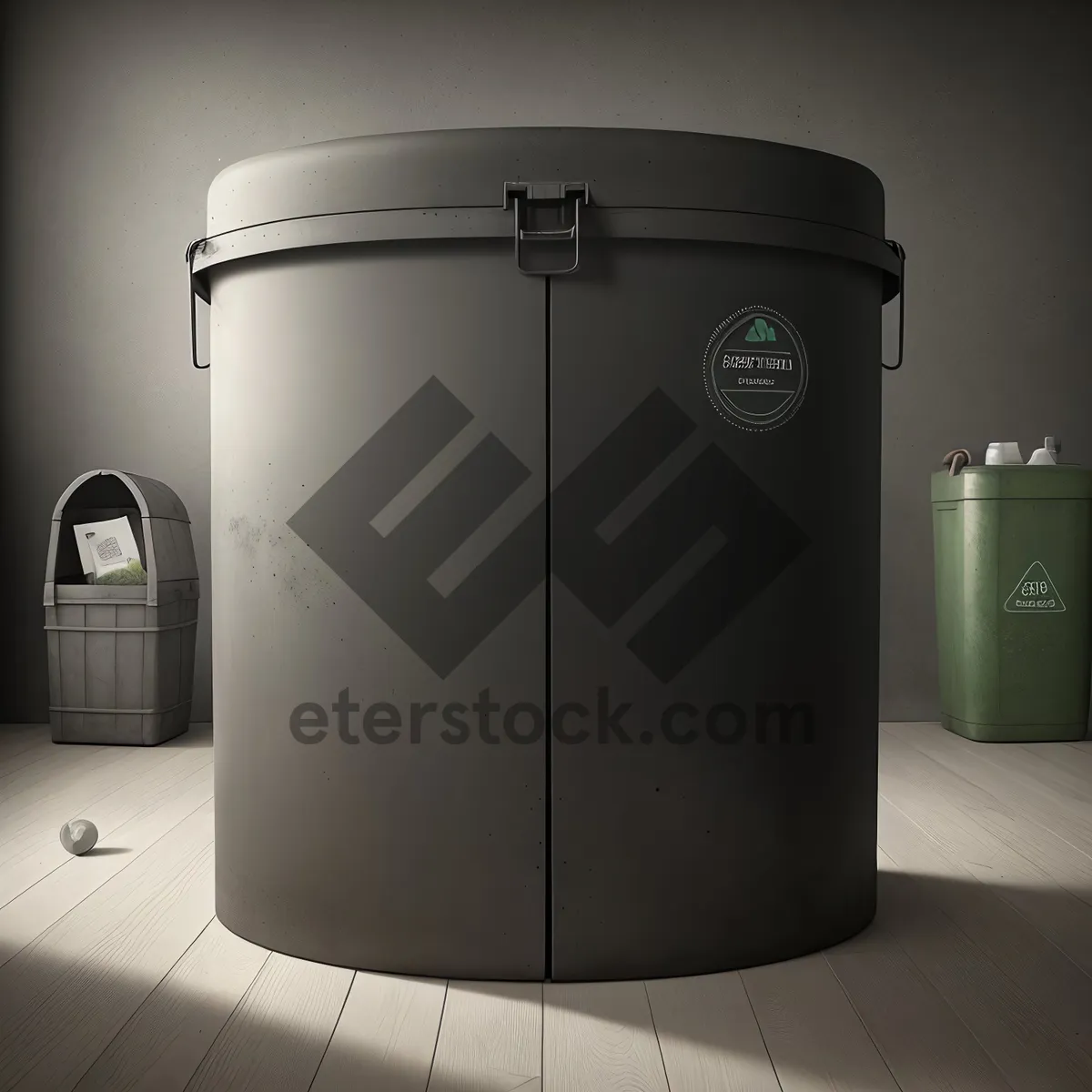 Picture of Metal Ashcan Container Bin