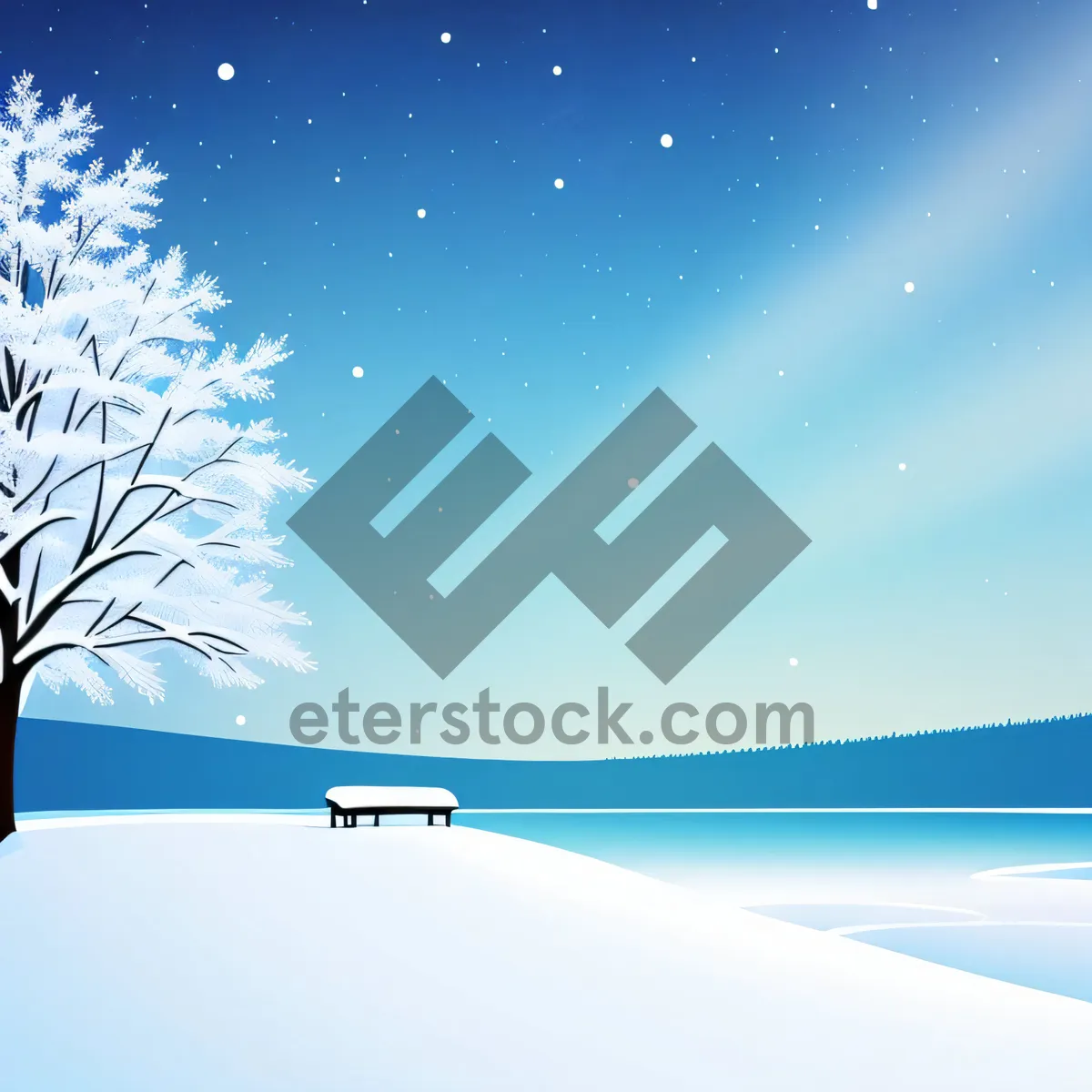 Picture of Winter Wonderland - Bright Seasonal Snowflake Graphic