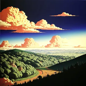 Idyllic Sunset Beachscape: Serene Ocean, Vibrant Sky