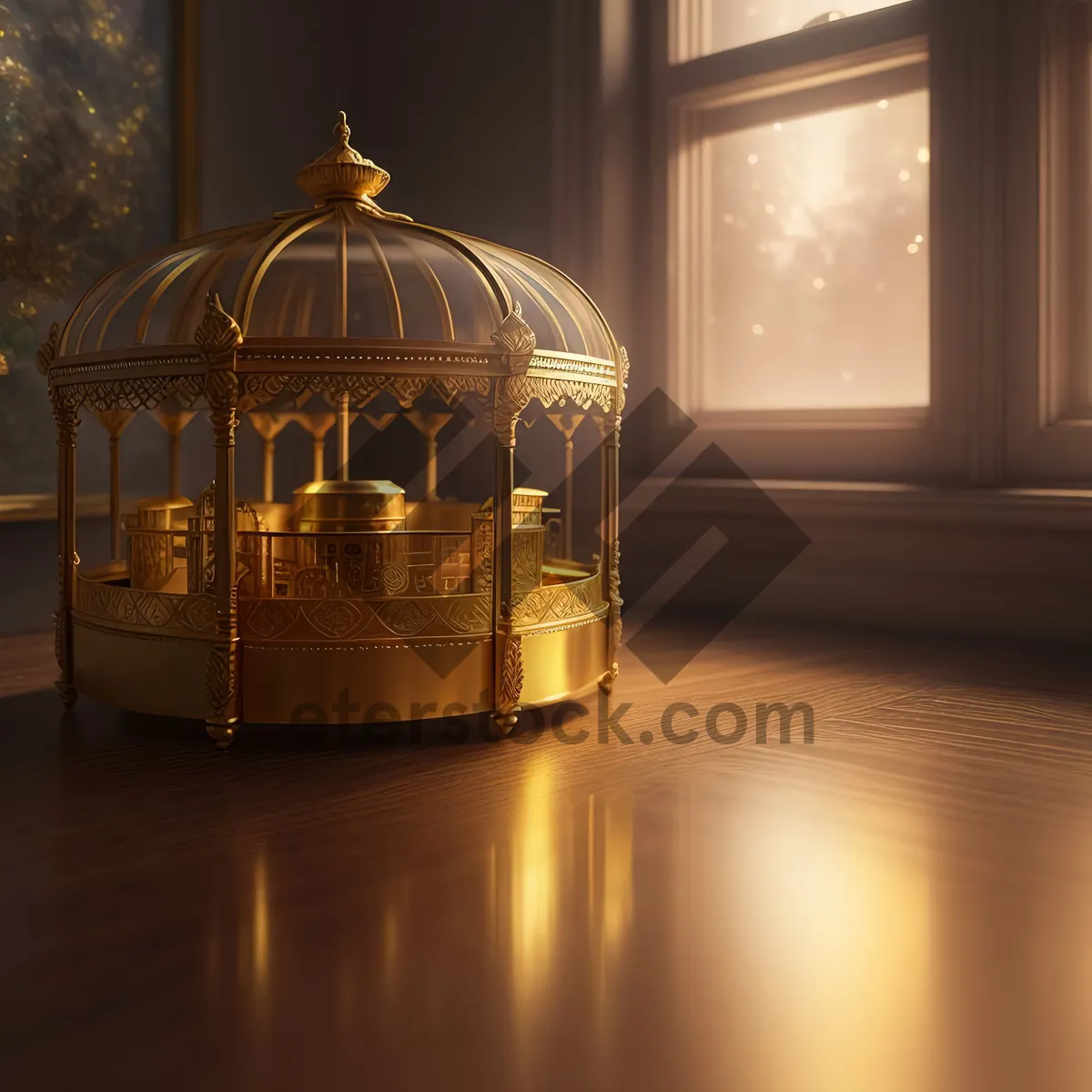 Picture of Luxury Golden Dome Palanquin with Shade