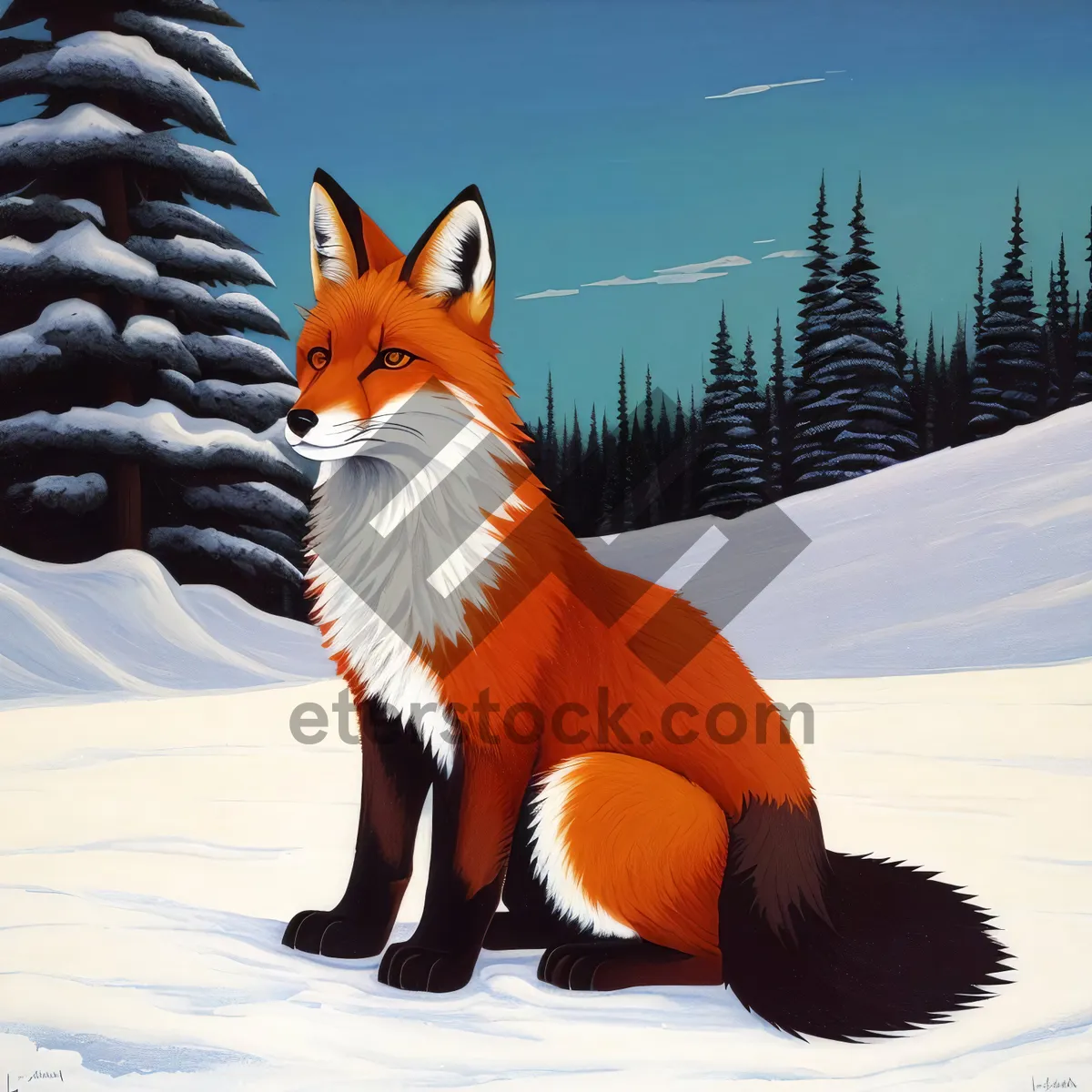 Picture of Winter Fox Fun in Snow
