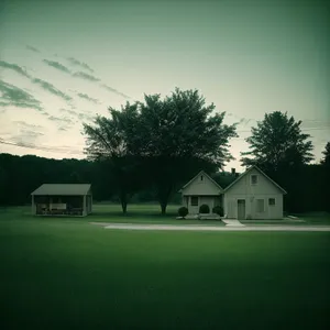 Rural Home with Skyline and Green Landscape