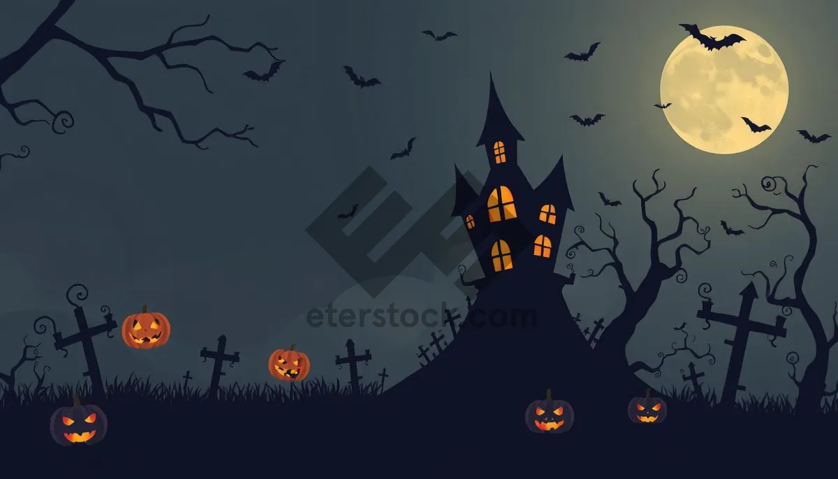 Picture of Spooky Halloween Night in Silhouette - Design Card