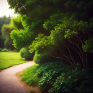 Lush Forest Landscape with Vascular Plants"
or 
"Vibrant Aquatic Plants in a Serene Natural Setting