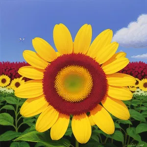 Vibrant Sunflower Blossom in a Bright Field