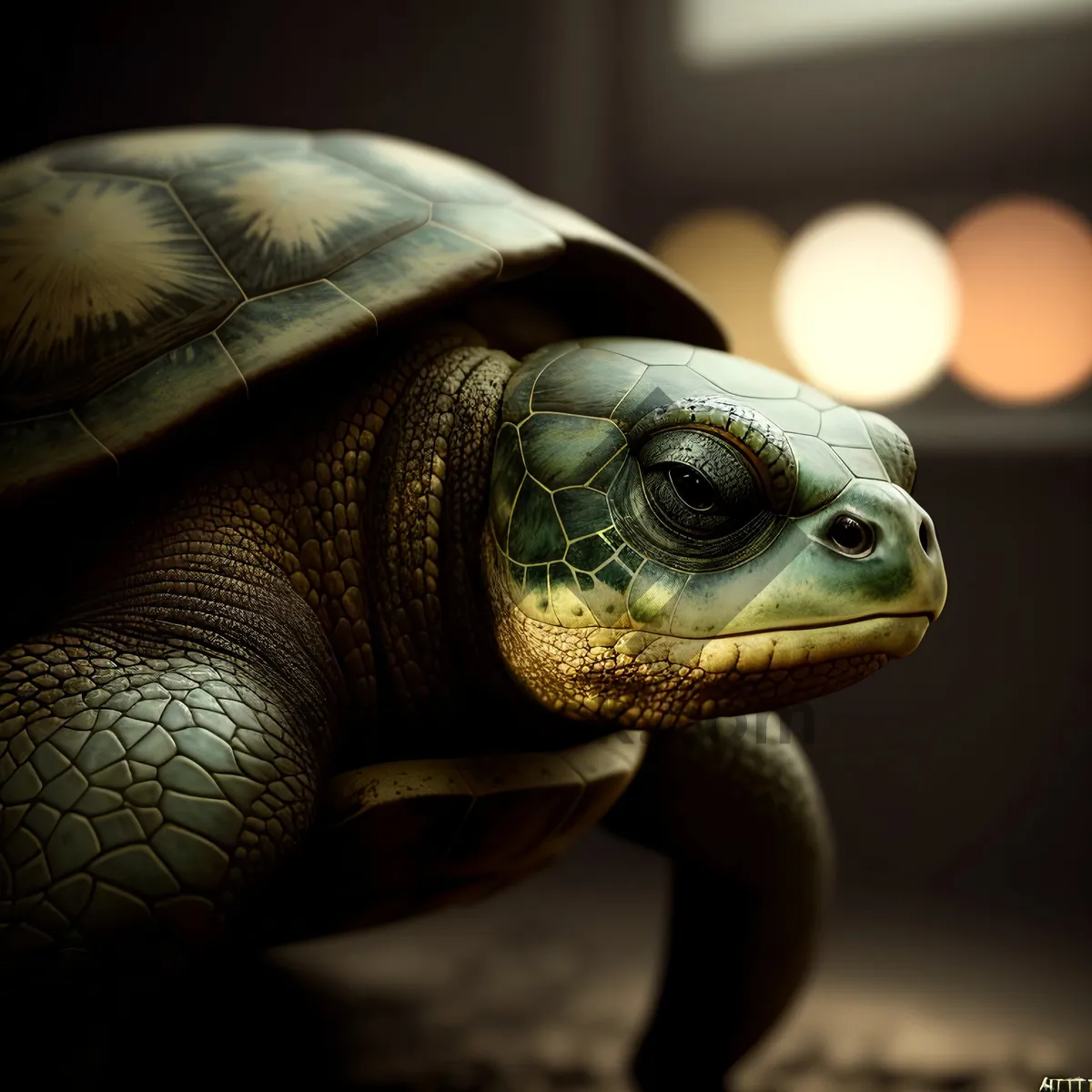 Picture of Hard-shelled Mud Turtle - Slow-moving Reptile