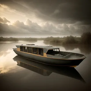 Luxury Speedboat Cruising on Ocean Waves