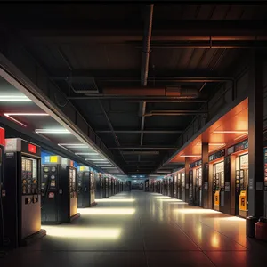 Urban Subway Terminal Interiors: Modern City Transportation Facility