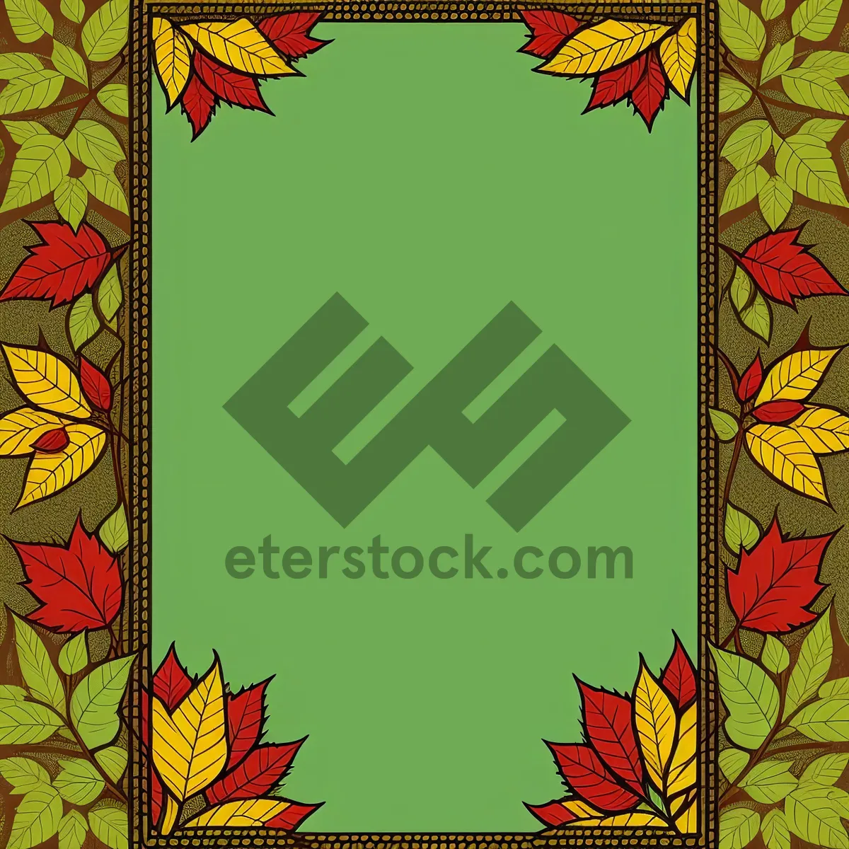 Picture of Floral Border Card with Grunge Elements