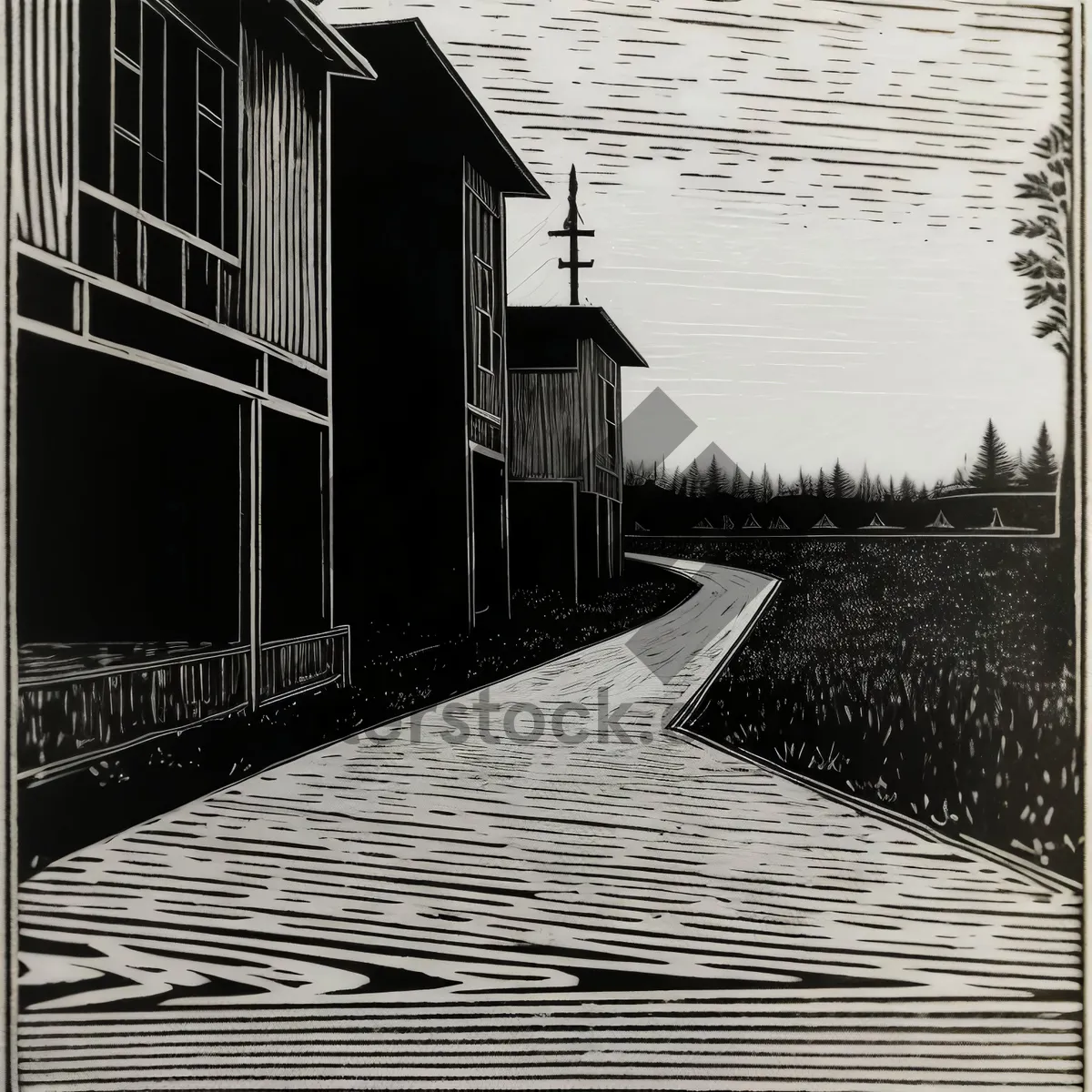 Picture of Waterfront Boathouse: Tranquil Structure on the Pier