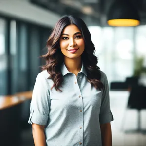 Cheerful businesswoman with a pretty smile