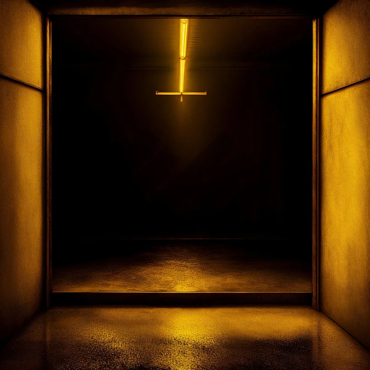 Picture of Modern Wood-Framed Elevator in Empty Interior Space