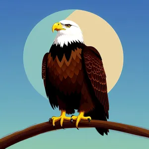 Majestic Hunter: Wild Bald Eagle with Vibrant Feathers