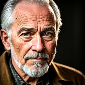 Smiling Senior Gentleman with Gray Hair and Glasses