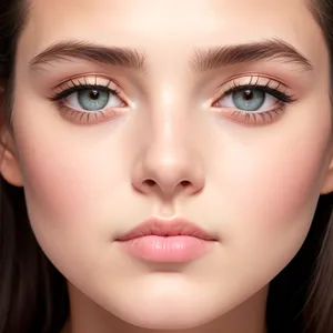 Stunning Close-Up of Attractive Model's Beautifully Enhanced Eyebrows