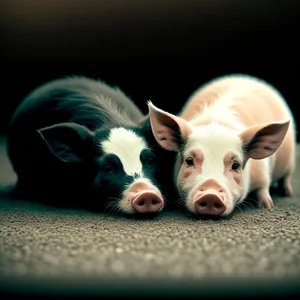 Piglet and Dog: Adorable Farm Animals