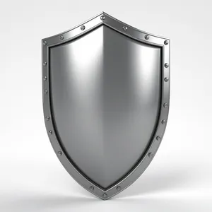 Shiny shield emblem design with heart symbol icon