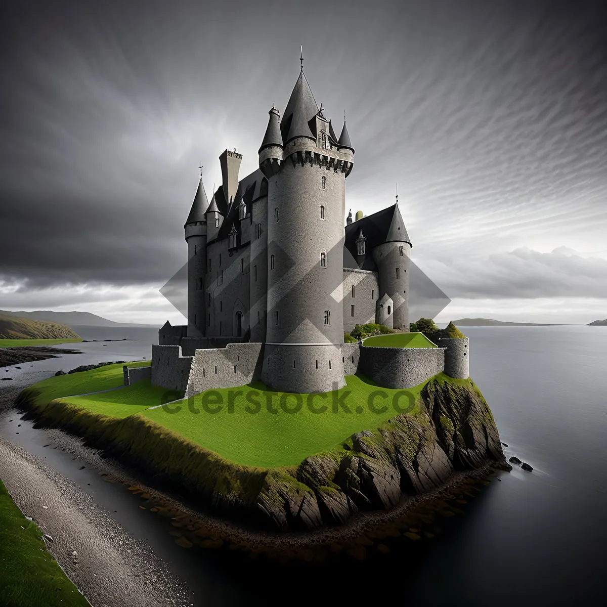 Picture of Majestic Fortress on Serene Waters: An Architectural Landmark