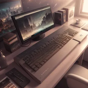 Productive Office Setup with Modern Computer Equipment