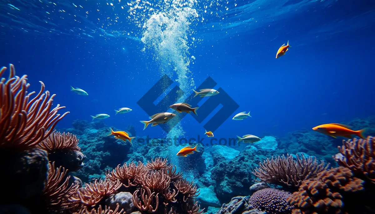 Picture of Colorful coral reef in the tropical ocean depths.