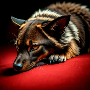 Furry Corgi Pup: Adorable Canine Portrait