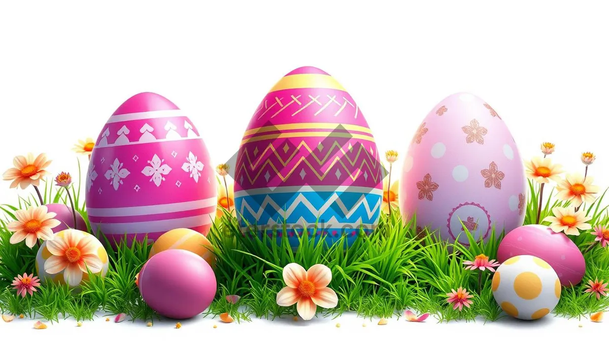 Picture of Colorful Easter eggs design for holiday celebration.