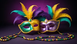 Colorful Carnival Mask Design for Mysterious Masquerade Art