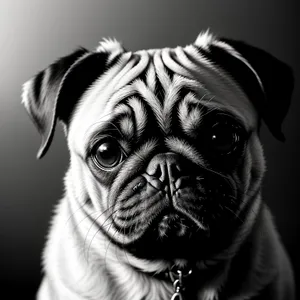 Adorable Pug Portrait: A Cute and Funny Canine Companion