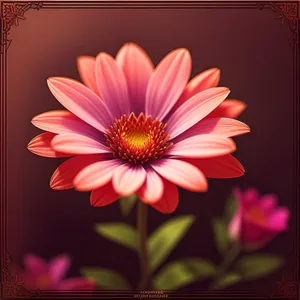 Vibrant Pink Daisy Blossom in Full Bloom.