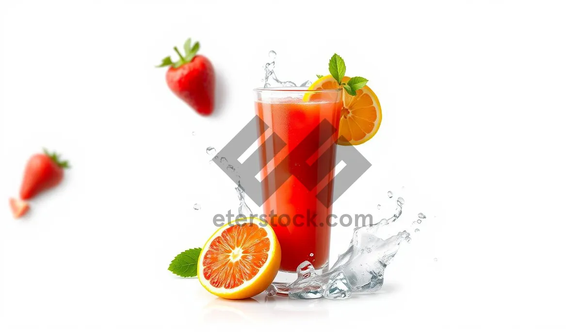 Picture of Refreshing citrus cocktail with ice and lemon slice