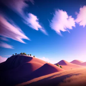 Breathtaking Desert Sunset Over Vast Meadow