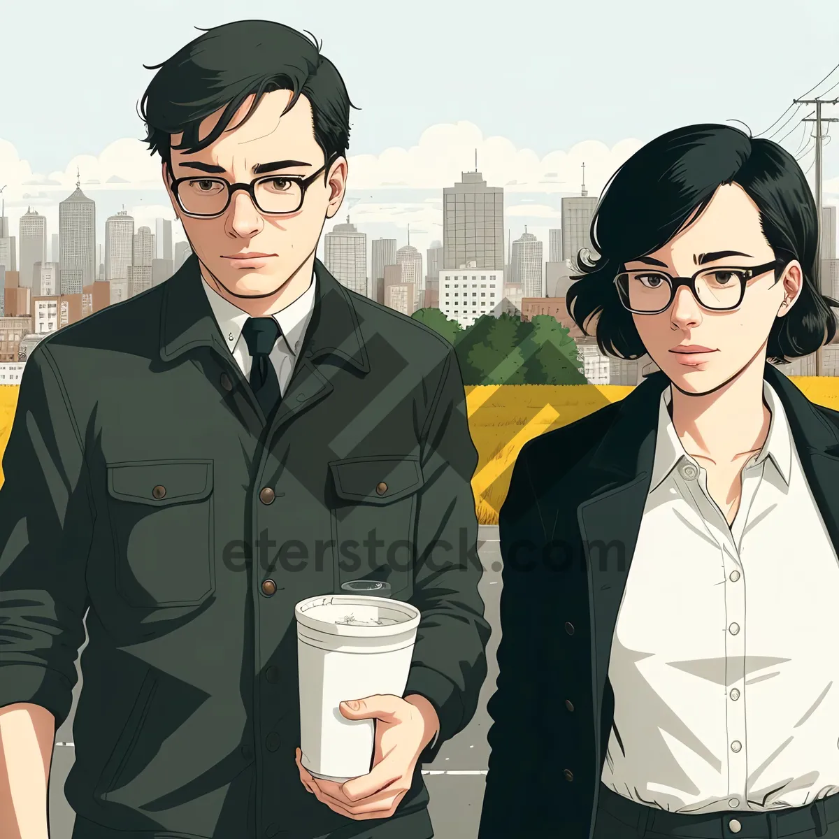 Picture of Successful business team standing in office meeting