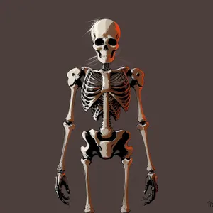 3D Cartoon Human Skeleton - Anatomical Art