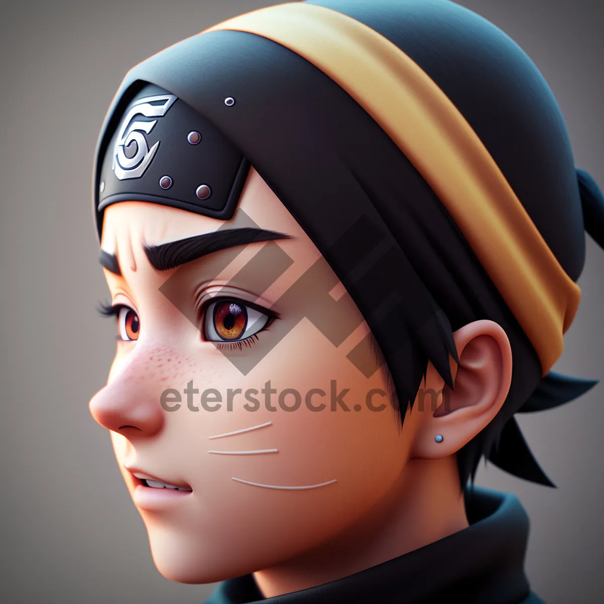 Picture of Stylish face mask fashion portrait of attractive adult lady