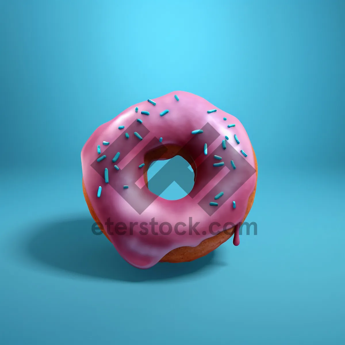 Picture of Cartoon doughnut character with sprinkles vector illustration icon.