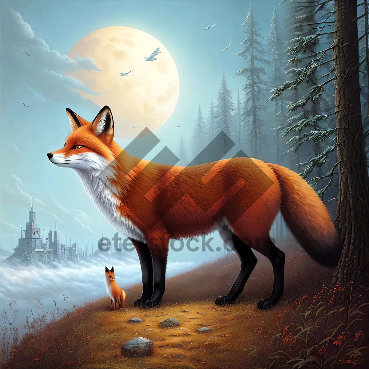 Picture of Wild Red Fox Canine in its Natural Habitat