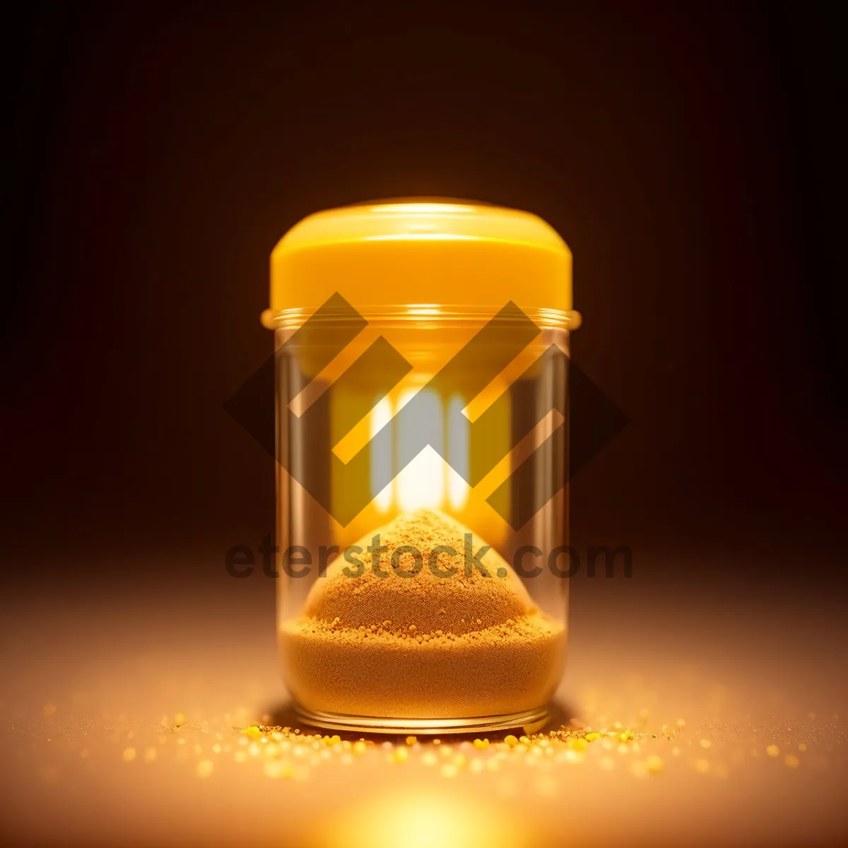 Picture of Golden Time: Glass Hourglass with Heated Drink