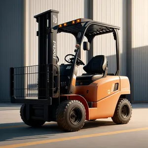 Industrial Forklift Truck in Warehouse