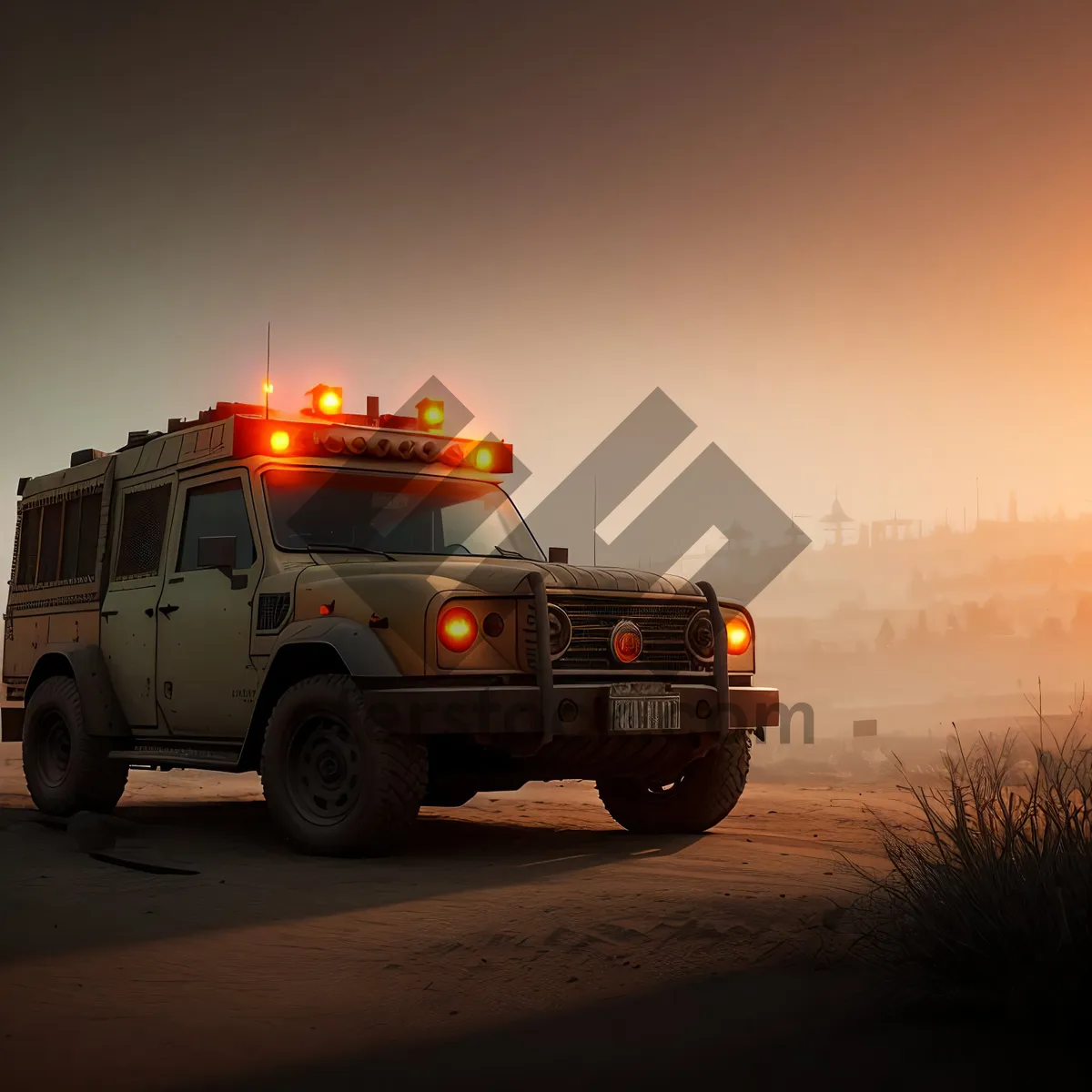 Picture of Highway Transport: Freight Truck on Skyline