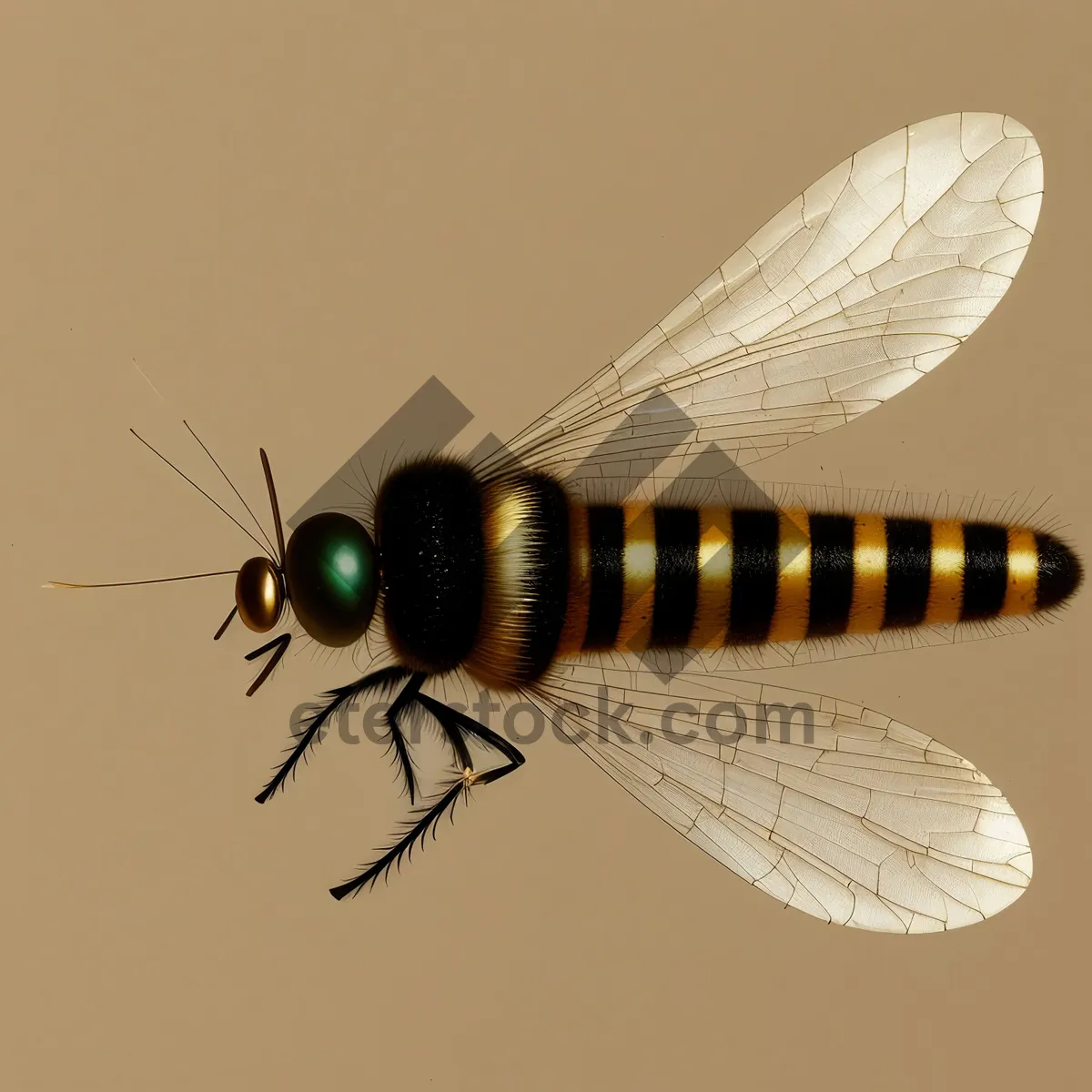 Picture of Black lacewing on green leaf in garden.