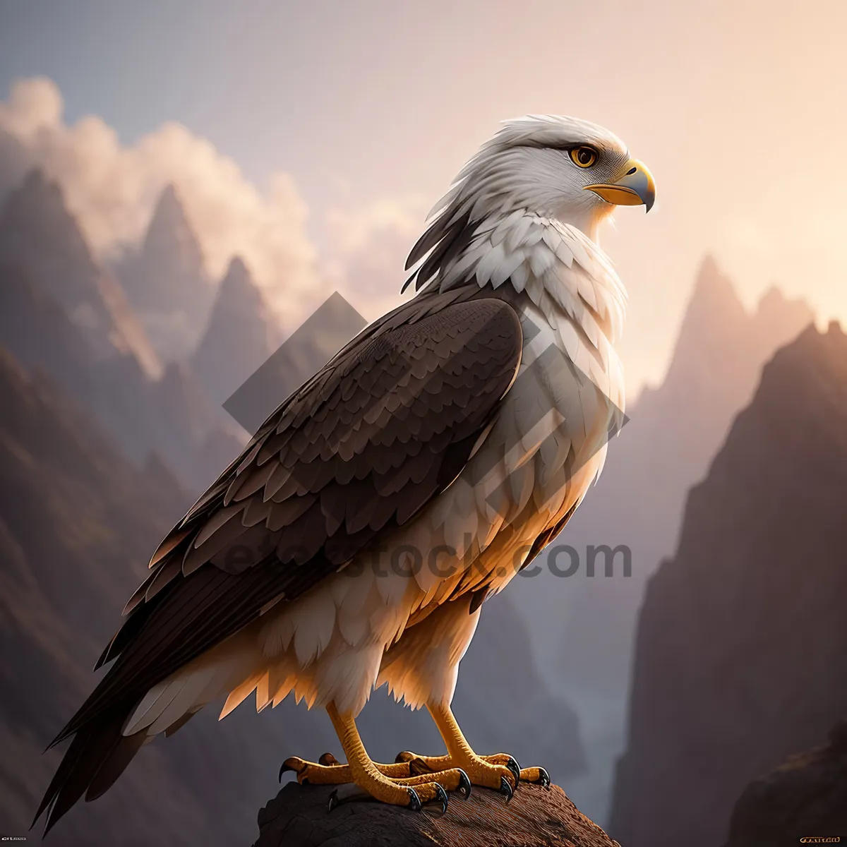 Picture of Majestic Falcon Soaring in the Sky