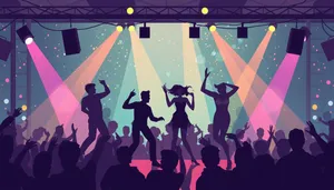 Silhouette of man dancing at party