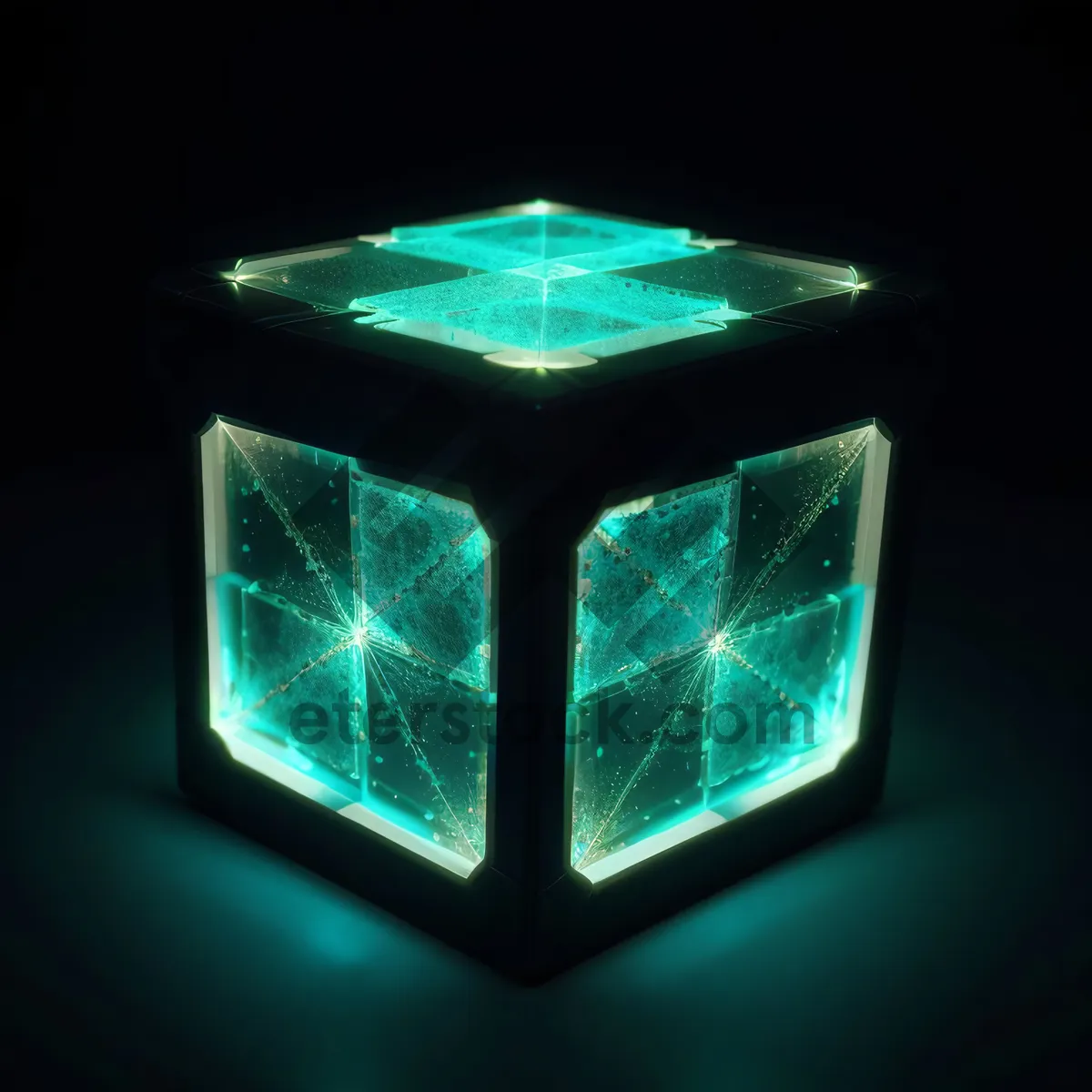 Picture of Modern digital graphic design of 3D laser render gem.