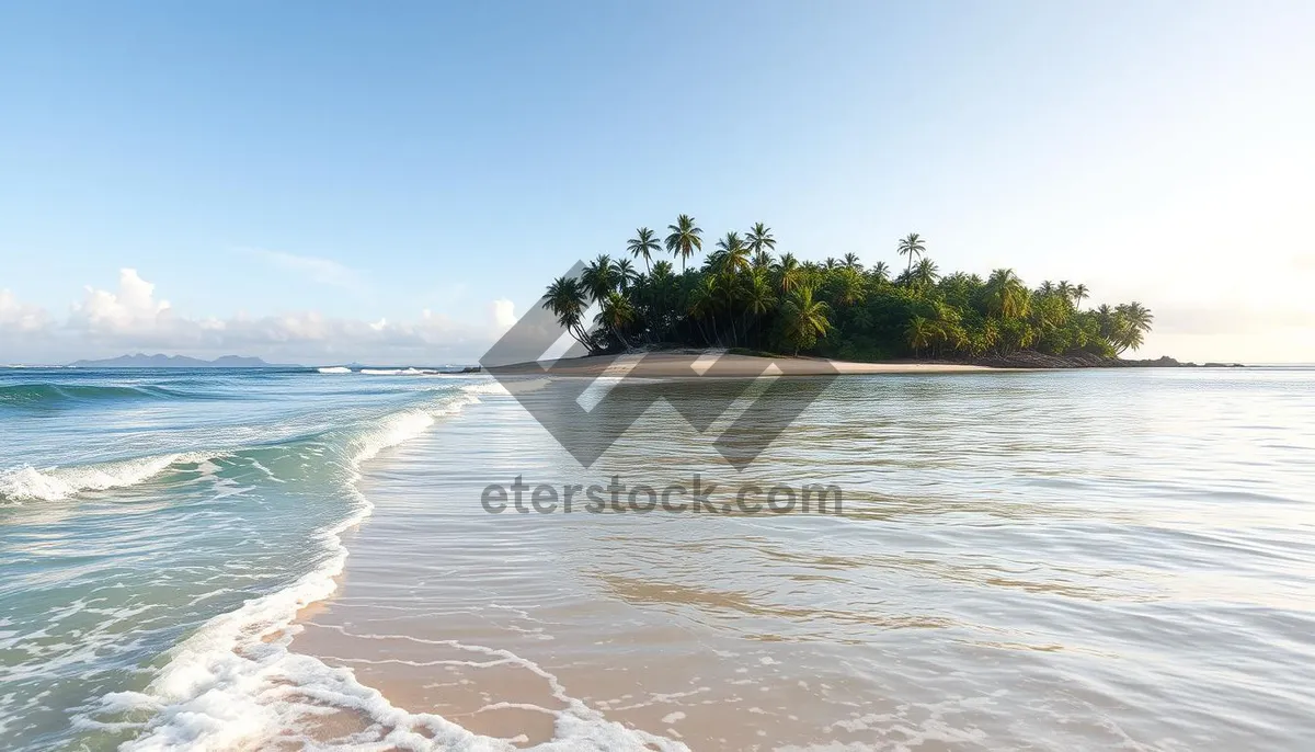 Picture of Tropical Paradise: Sun, Sand, and Waves on Island Beach