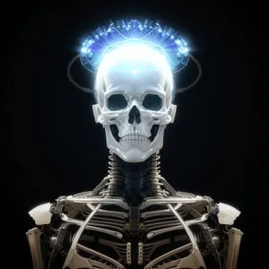 Spooky Pirate Skeleton Head - 3D X-ray Illustration