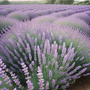 Lavender Blooms in a Country Meadow.