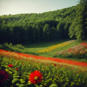 Serene Summer Landscape with Majestic Mountains