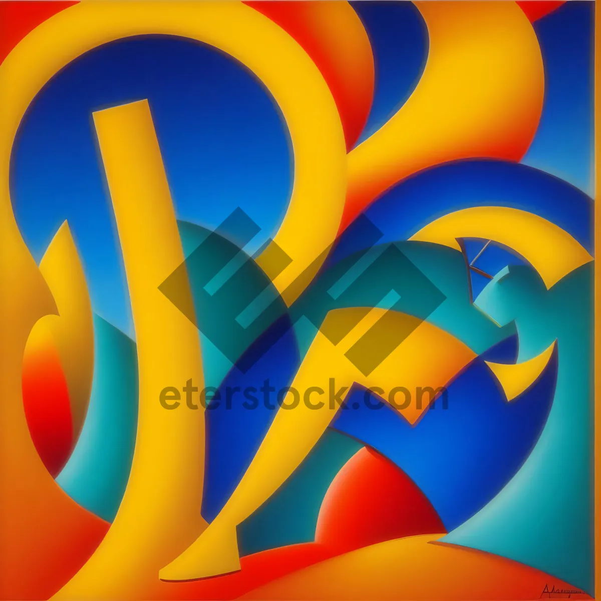 Picture of Vibrant Orange Graphic Symbolizing Energetic Breeze